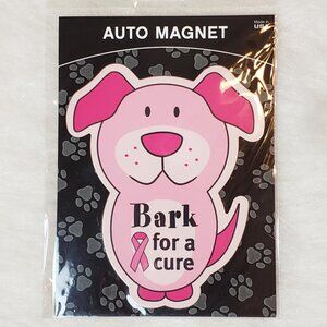 🩷 "Bark For a Cure" Breast Cancer Awareness Dog Car Auto Refrigerator Magnet